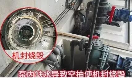 泵內(nèi)無水空抽致使機(jī)封燒毀