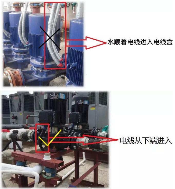 水泵電源線連接